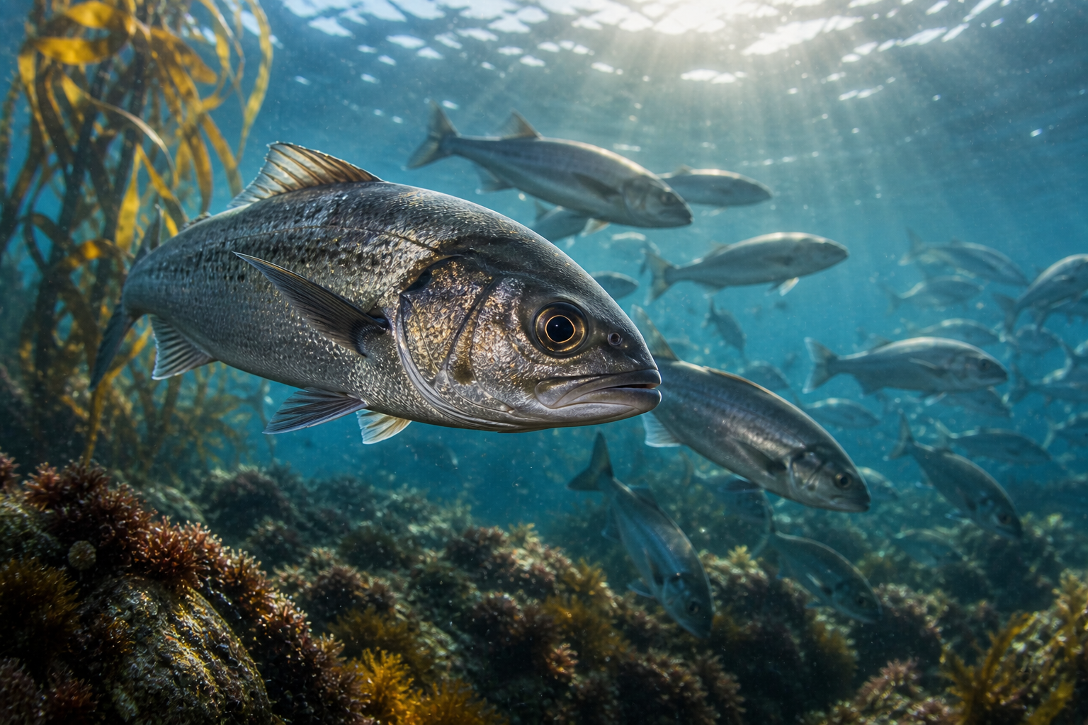 Fotorealistische zeedieren onder water